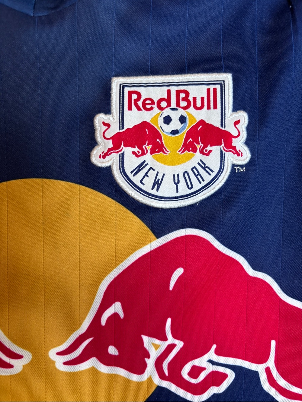 adidas Kids Navy Blue New York Red Bulls Soccer Jersey with Red and Gold Logo - Picture 4 of 7
